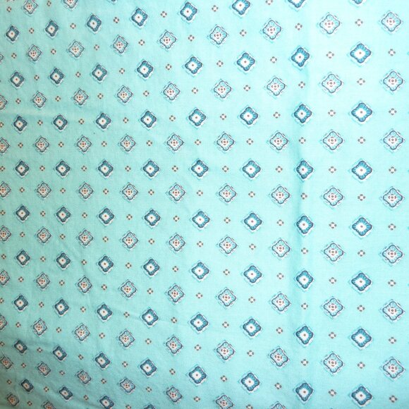 Mediterranean checkered fabric touches of blue white & brown - Picture 1 of 2